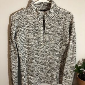 Black and white half zip
